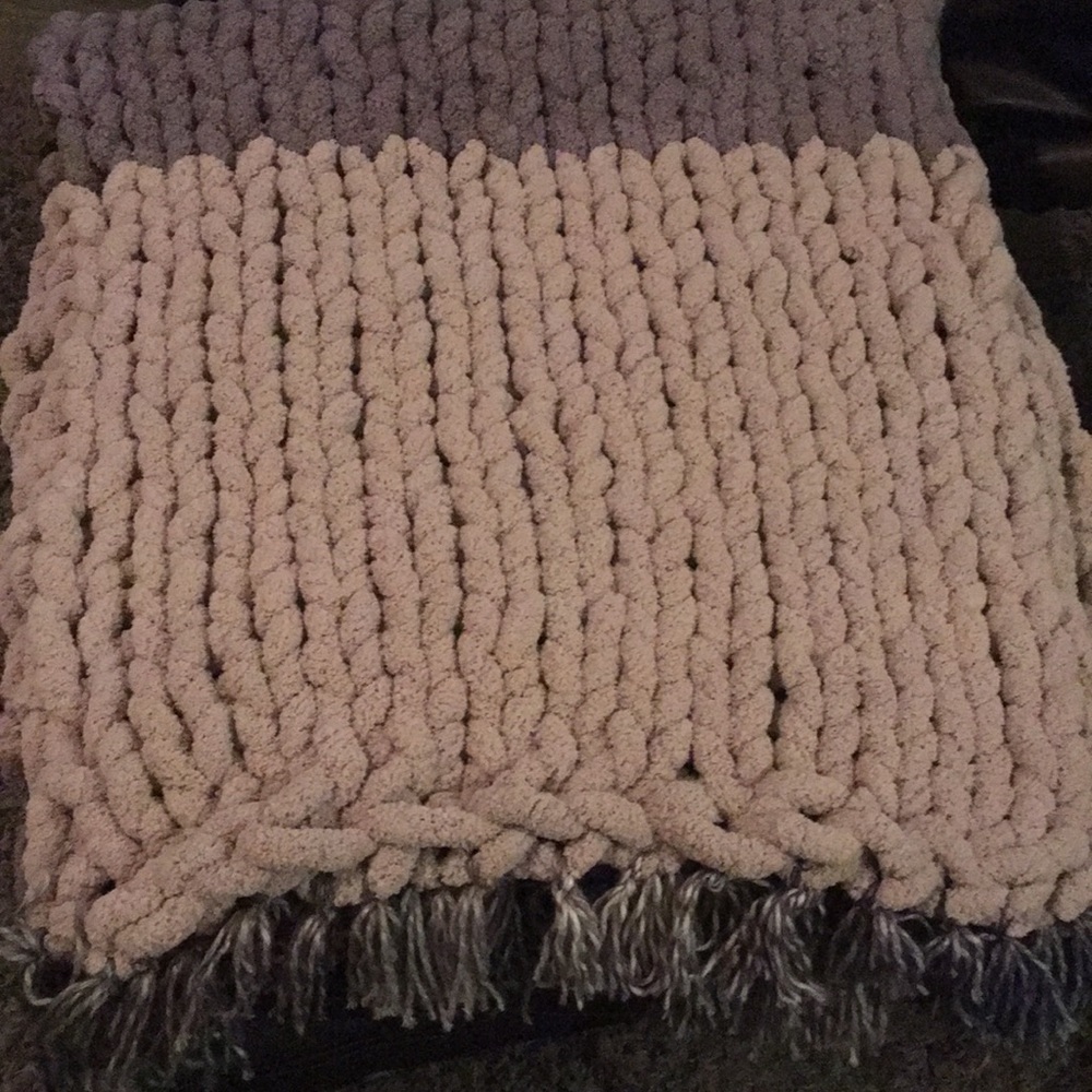 Hand knitted throw